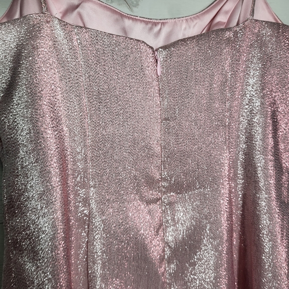 White Fox Dress Pink Metallic Shimmer Fairycore Coquette Barbiecore Spring - Picture 7 of 10